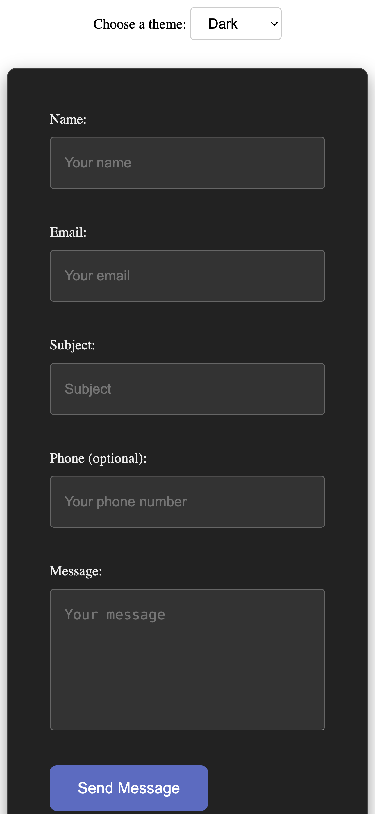 Flat Contact Form Styles
